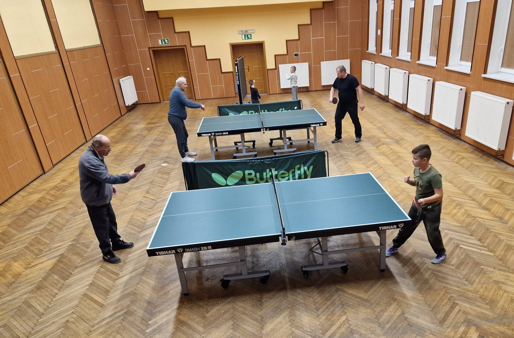 Trénink stolního tenisu v TJ Sokol Petrovice